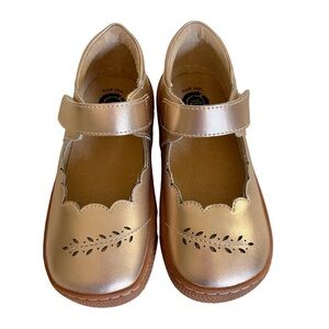 LIVIE & LUCA Juniper Rose Gold Metallic Shimmer  Mary Jane Shoes Girl’s Size 1